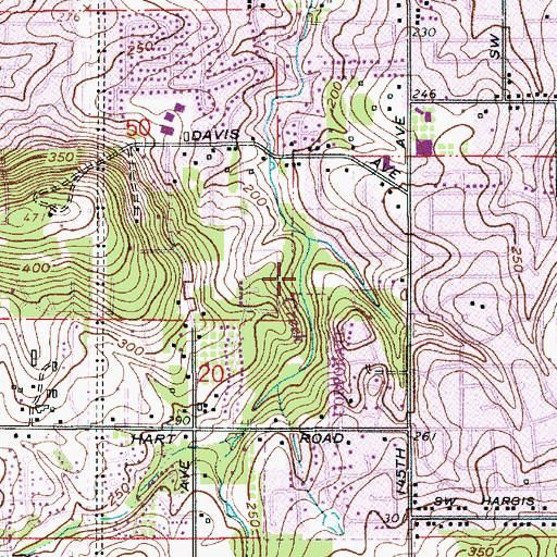 Topographic Map of Brookhaven Park, OR