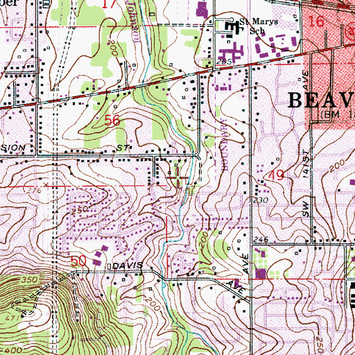 Topographic Map of Brookview Park, OR