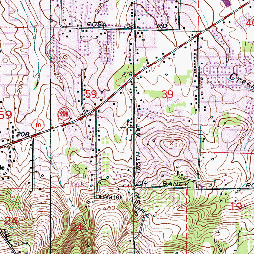 Topographic Map of Burnsridge Park, OR