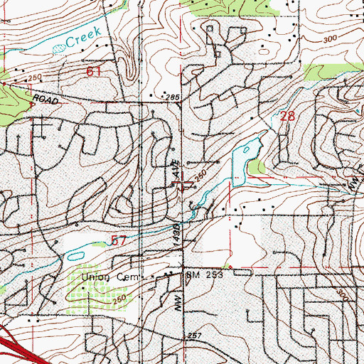 Topographic Map of Burton Park, OR