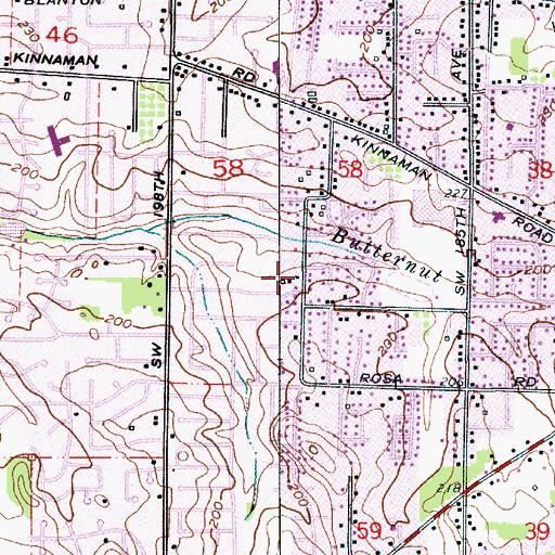 Topographic Map of Butternut Park, OR