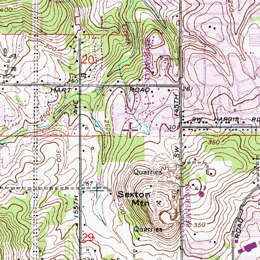 Topographic Map of Carolwood Park, OR