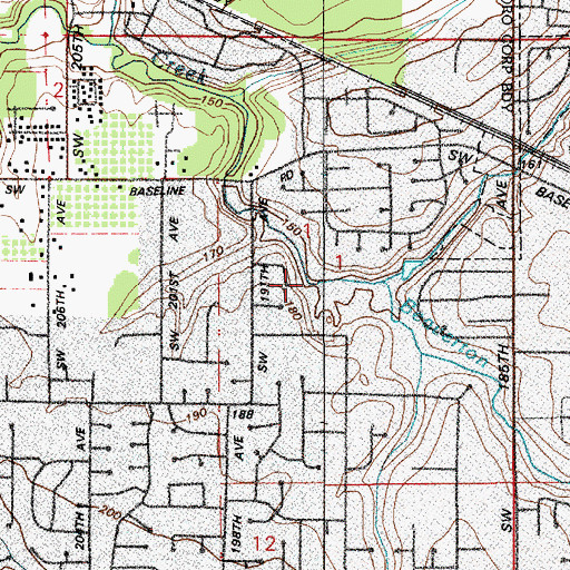 Topographic Map of Chantal Village Park, OR