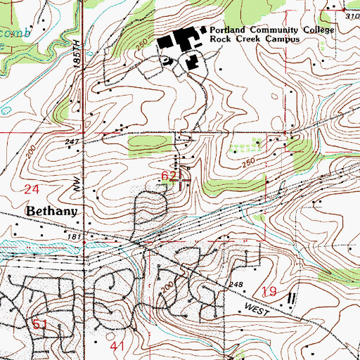 Topographic Map of College Park, OR