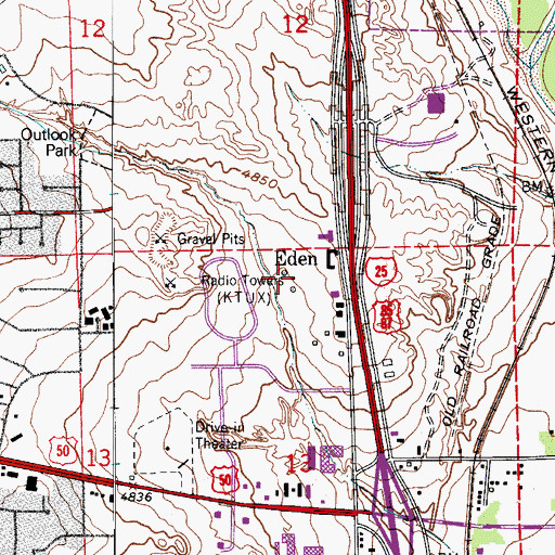 Topographic Map of KRRU-AM (Pueblo), CO