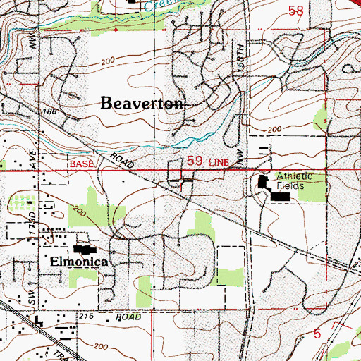 Topographic Map of Dwight Parr Park, OR