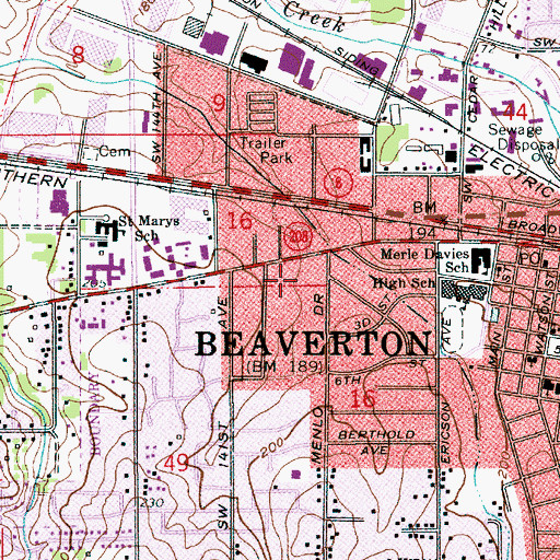 Topographic Map of Eichler Park, OR