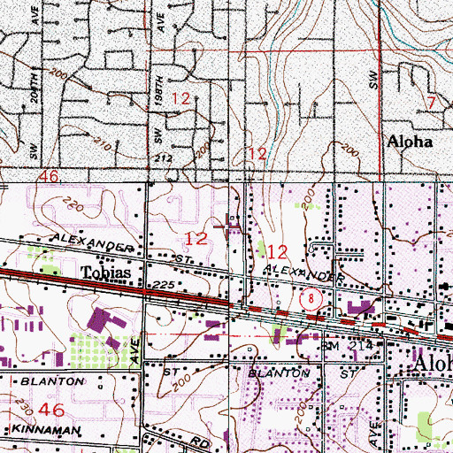 Topographic Map of Elizabeth Meadows Park, OR