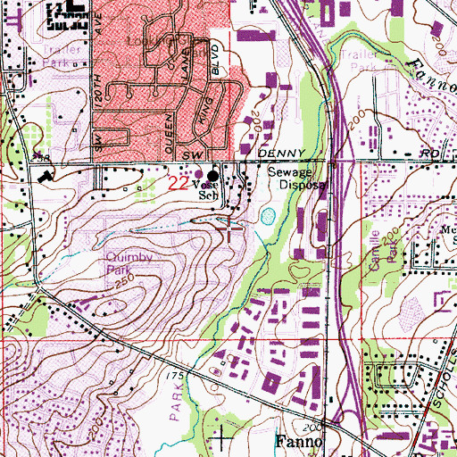 Topographic Map of Fanno Creek Park, OR