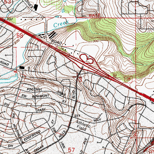 Topographic Map of Forest Hills Park, OR