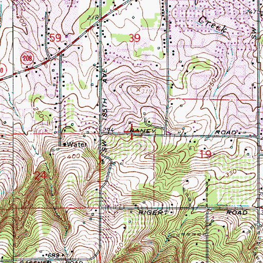 Topographic Map of Granada Park, OR