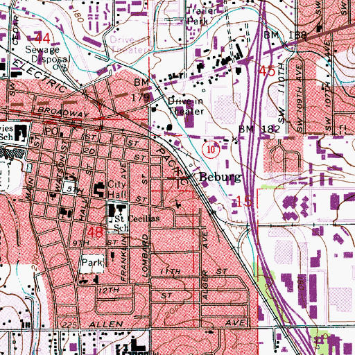 Topographic Map of Griffith Park, OR