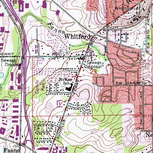 Topographic Map of Harman Swim Center, OR
