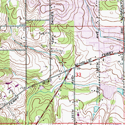 Topographic Map of Hiteon Meadows Park, OR
