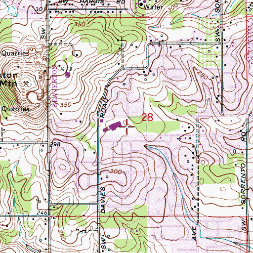 Topographic Map of Hiteon Park, OR