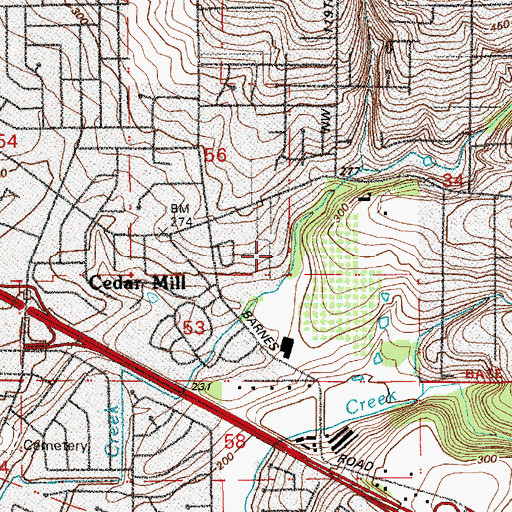 Topographic Map of Inger Property, OR