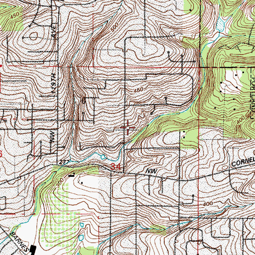 Topographic Map of Jackie Husen Park, OR