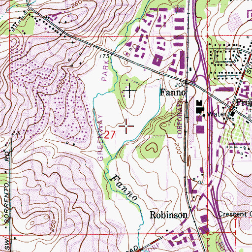 Topographic Map of Koll Center Wetlands Park, OR
