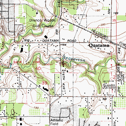 Topographic Map of Lexington Park, OR