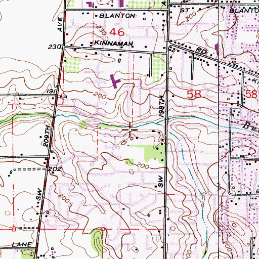 Topographic Map of Meadowbrook Park, OR