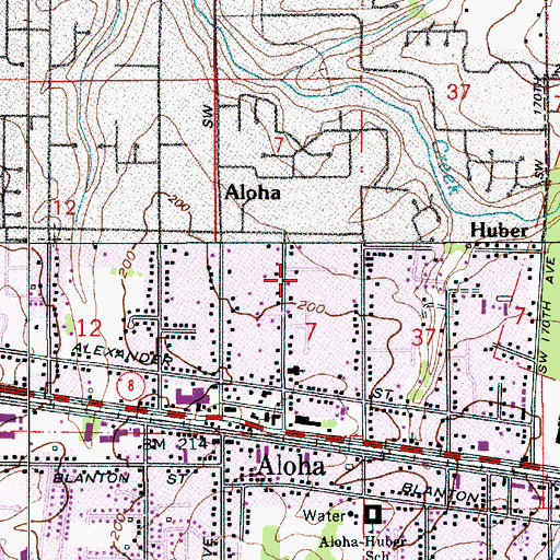 Topographic Map of Melilah Park, OR