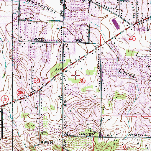 Topographic Map of Papageorge Park, OR