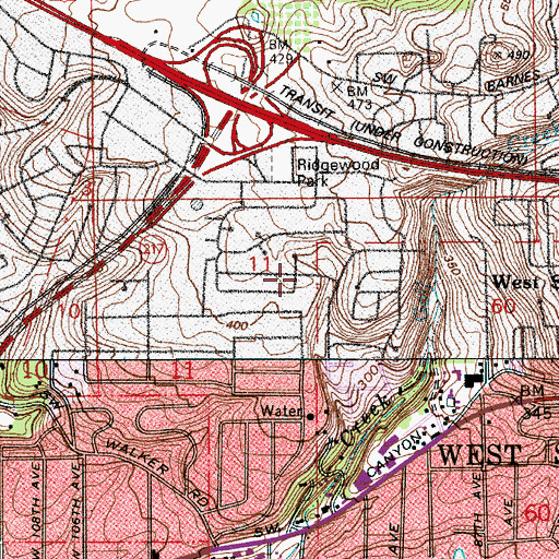Topographic Map of Reservoir Park, OR