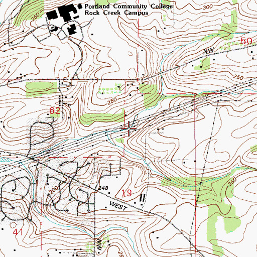 Topographic Map of Rock Creek Powerline Trail, OR