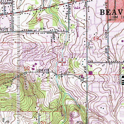 Topographic Map of Roy Dancer Park, OR