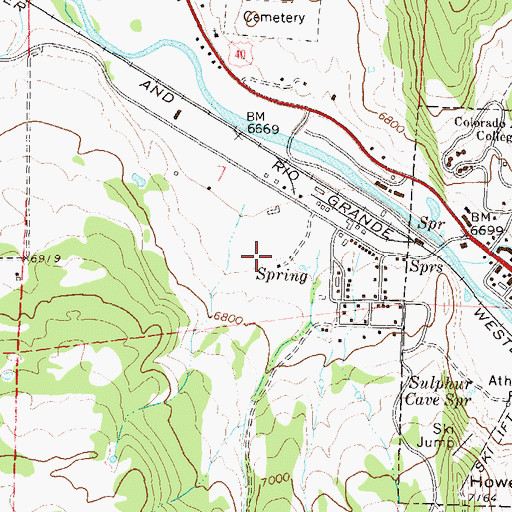 Topographic Map of KBCR-AM (Steamboat Springs), CO