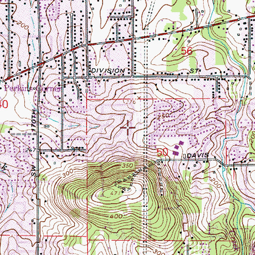 Topographic Map of Scheupbach Powerline Park, OR