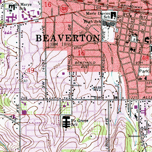 Topographic Map of Evelyn Schiffler Memorial Park, OR