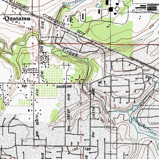 Topographic Map of Seminole Park, OR