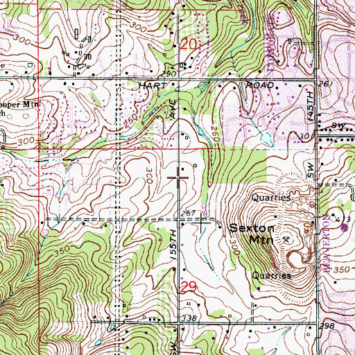 Topographic Map of Sexton Mountain Wetlands Park, OR