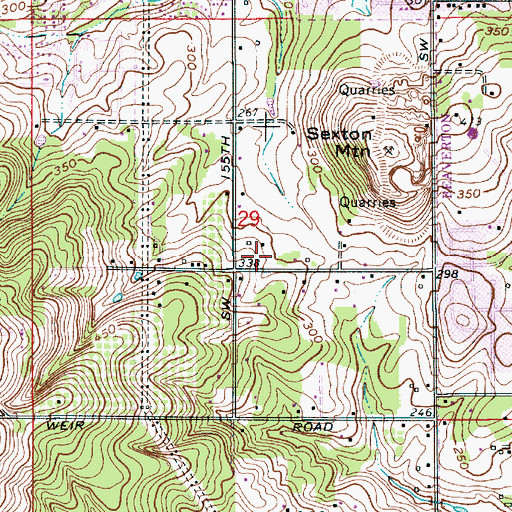 Topographic Map of Shaughnessey Woods Park, OR
