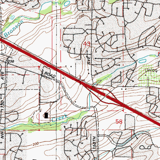 Topographic Map of Skyview Park, OR