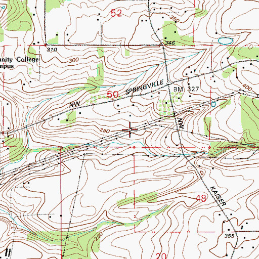 Topographic Map of Springville Meadows Park, OR