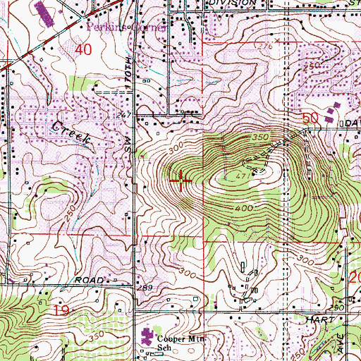 Topographic Map of Thornbrook Park, OR