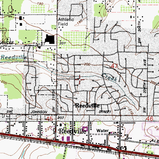 Topographic Map of Traschel Meadows Park, OR