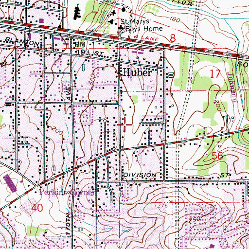 Topographic Map of Twin Cedars Park, OR