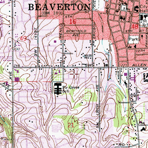 Topographic Map of Valley Park, OR