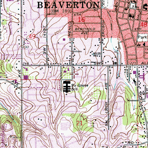 Topographic Map of Valley West Park, OR