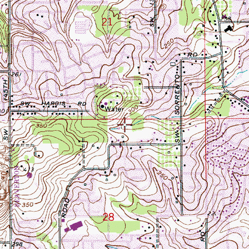 Topographic Map of Wake Robin Park, OR