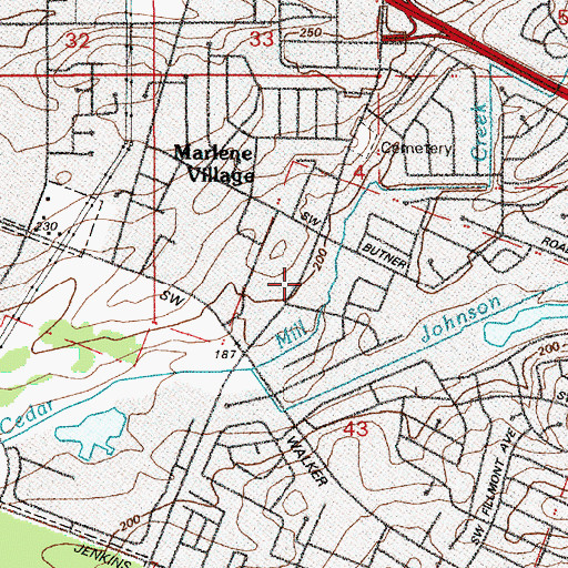 Topographic Map of Wanda L. Peck Memorial Park, OR