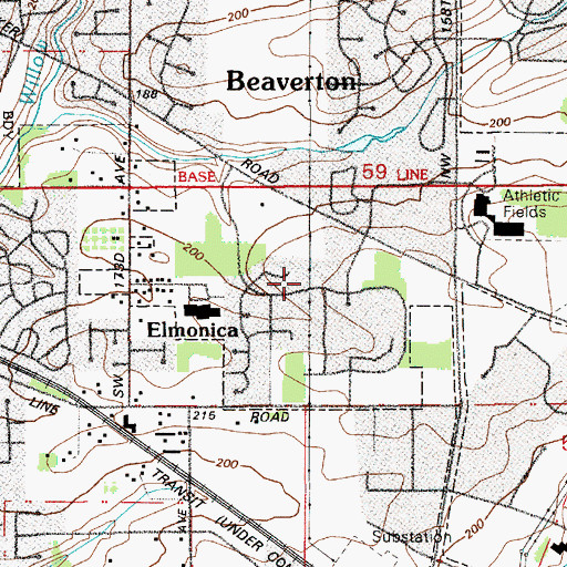 Topographic Map of Waterhouse South Powerline Park, OR