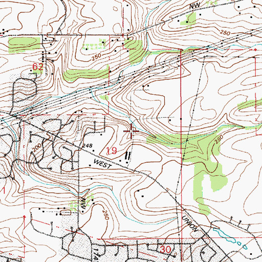 Topographic Map of West Union Estates Park, OR