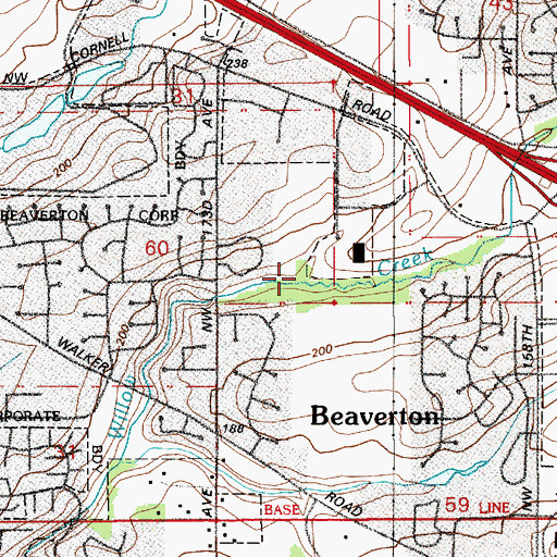 Topographic Map of Willow Creek Nature Park, OR