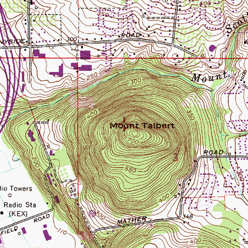 Topographic Map of Mount Talbert Nature Park, OR