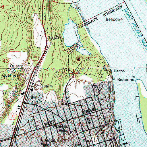 Topographic Map of Columbia Botanical Gardens, OR