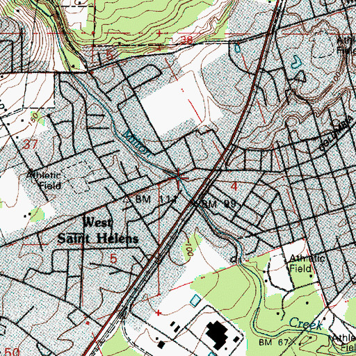 Topographic Map of Walnut Tree City Park, OR